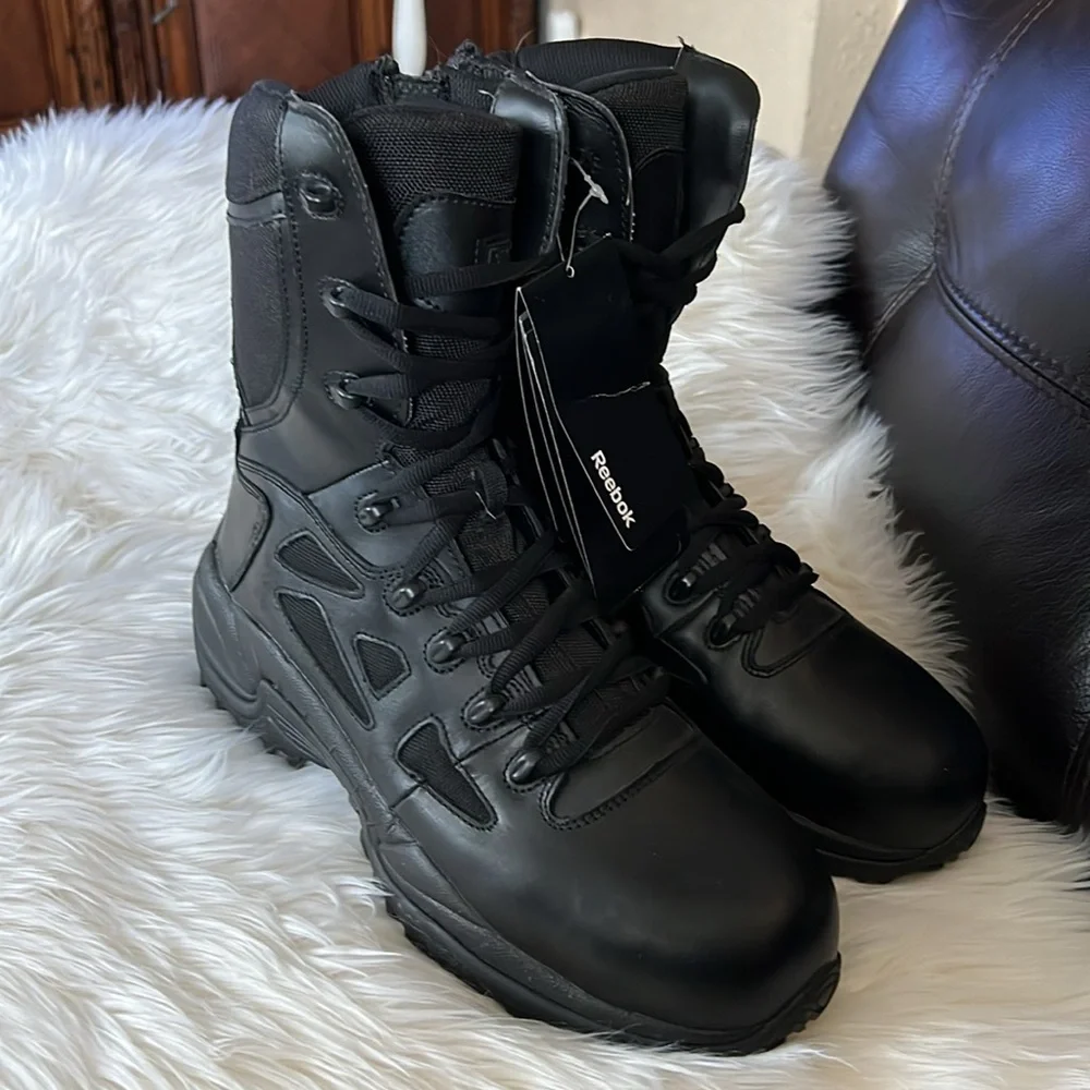 REEBOK Men’s Stelth Boots 🥾 with side zipper size 9/5 - Picture 7 of 11